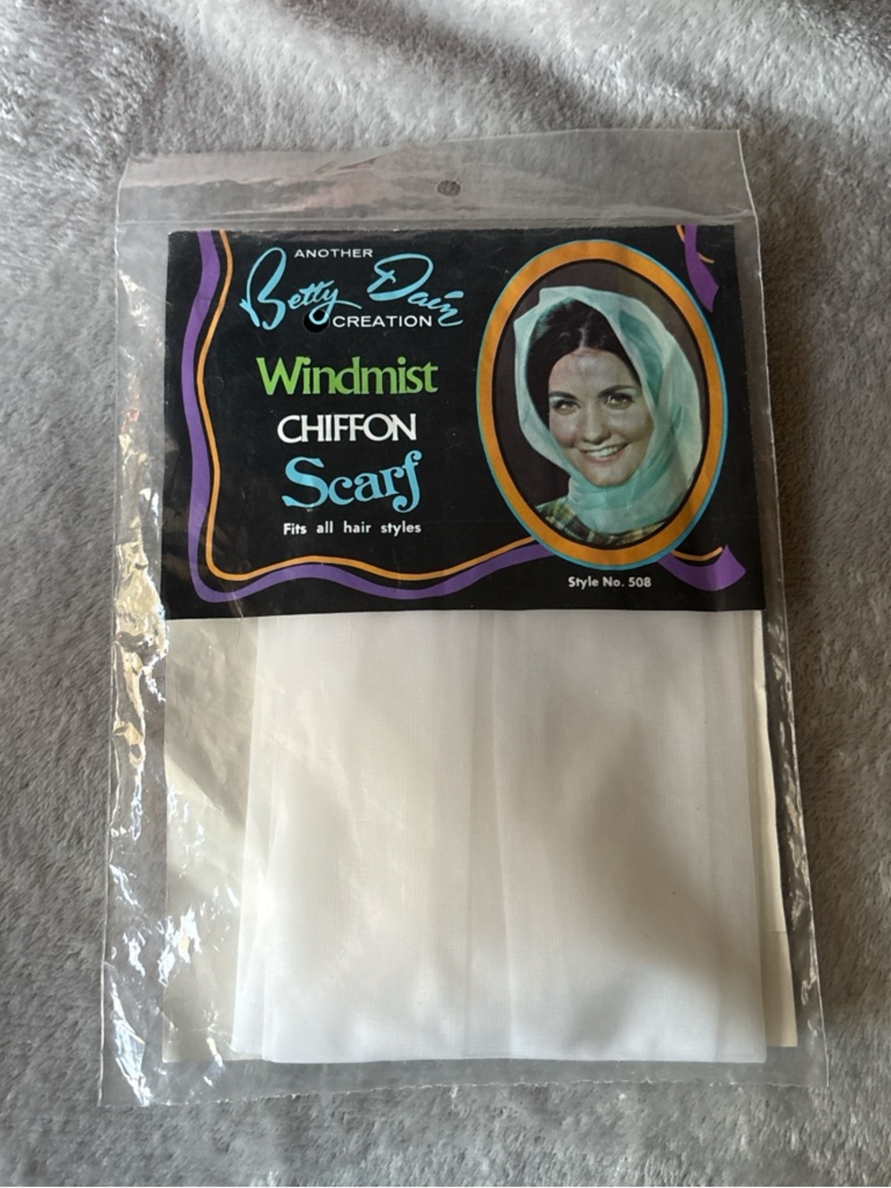 1960-70s NEW Windmist Chiffon Scarf - White